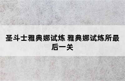 圣斗士雅典娜试炼 雅典娜试炼所最后一关